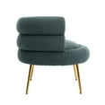 thumbnail image 3 of Modern Accent Chair, Mid-Century Plush-Touch Tufted Upholstered Wide Barrel Chair with Golden Metal Legs and Curved Backrest, Single Sofa Lounge Chair Armchair for Living Room Bedroom, Emerald, 3 of 7