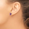 thumbnail image 3 of Primal Gold 14 Karat Yellow Gold 9x7mm Emerald Cut Amethyst Earrings, 3 of 4