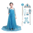 thumbnail image 1 of HAWEE Princesse Elsa 2 Déguisements de Robe avec Longue Cape Brillante pour Fête d'Anniversaire, 1 of 6