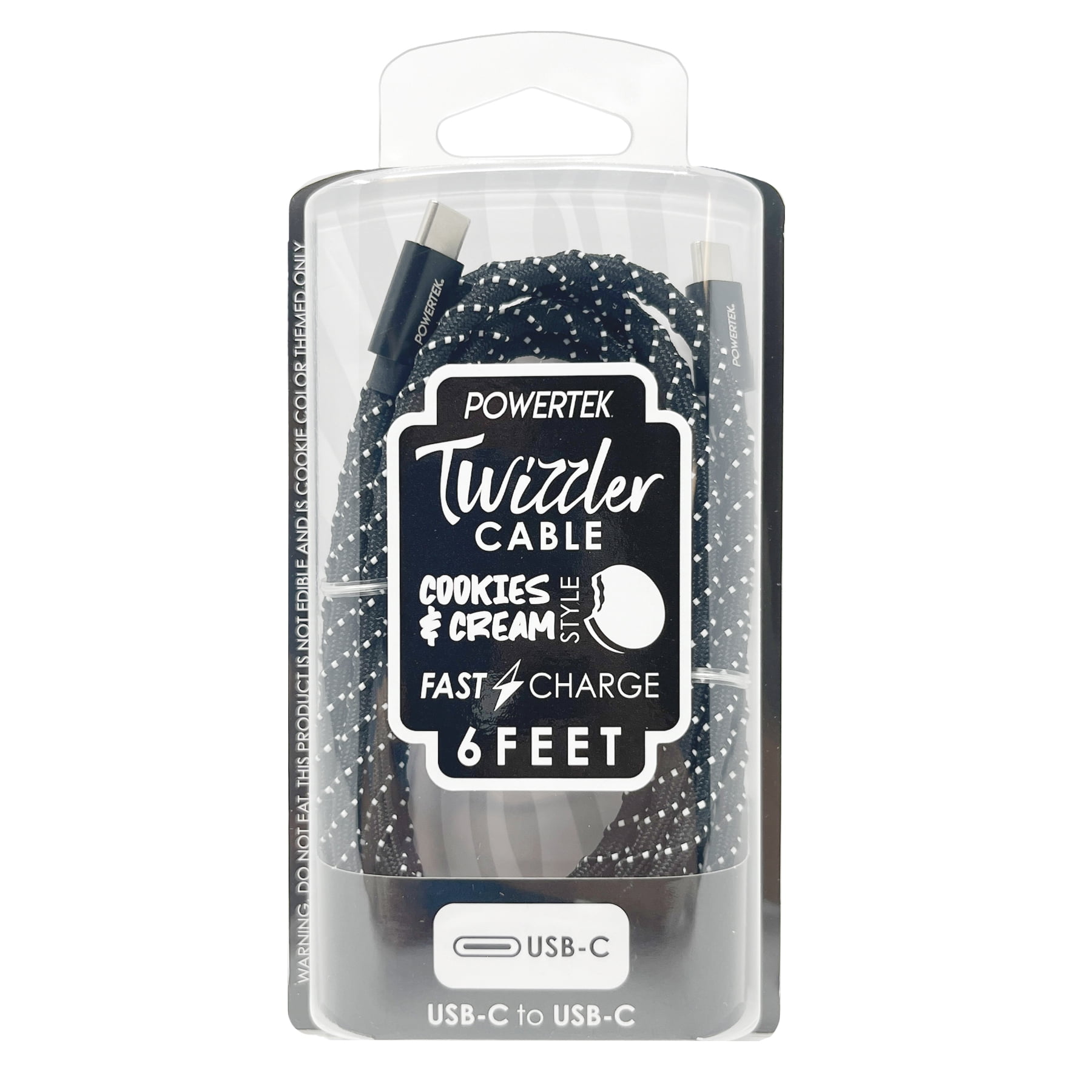 Liquipel Powertek Twizzler USB-C to USB-C - Black