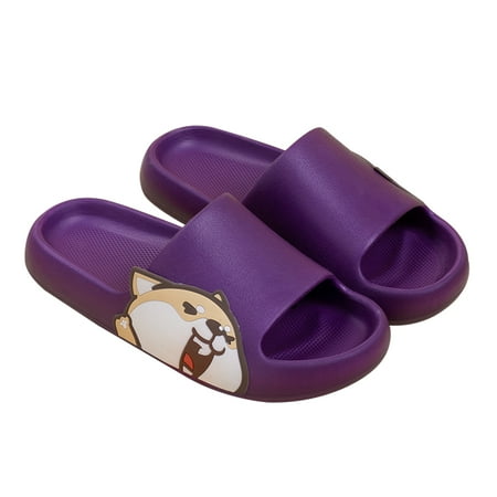 

Unisex Funny Dog Pattern Pillow Slippers Slides EVA Non-slip Super Soft Quick Drying Bathroom Shower Cloud Slippers Lightweight Spa Open Toe Summer Slippers for Women and Men