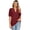 Burgundy Red, variant on Women Short Sleeve T-Shirts Summer Bubble Sleeve Tees Tops Womens V-Neck Cotton T-Shirts