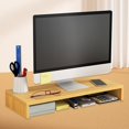 thumbnail image 3 of Yanerim Wooden Computer Elevated Rack Monitor Stand Riser with Storage Compartment Easy Installation Office Desk Storage Organizer Laptop Holder, 3 of 8