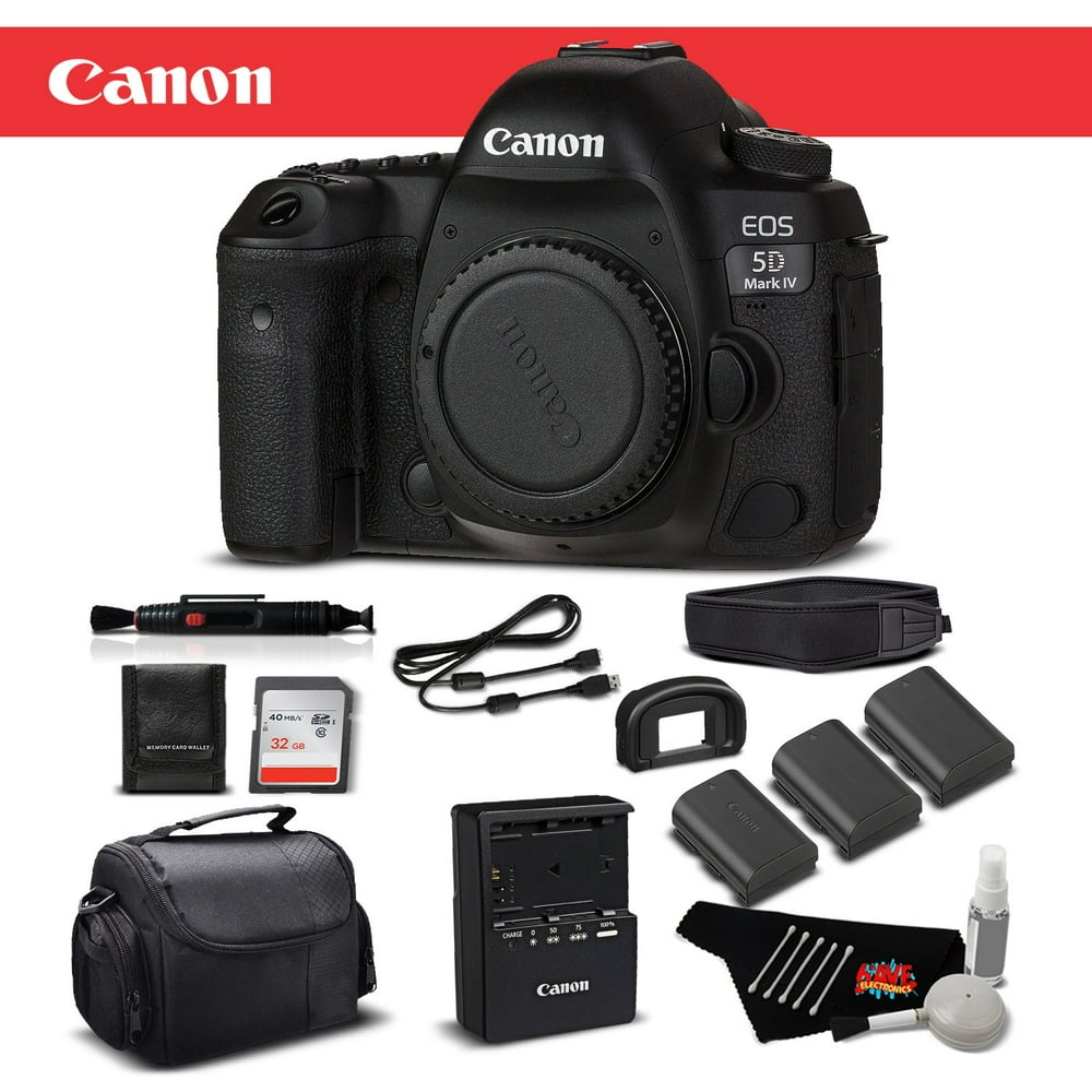 Canon EOS 5D Mark IV Full Frame Digital SLR Camera Body Bundle 32GB, Extra Batte