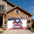 thumbnail image 2 of 250 Year American Anniversary Flag Garage Door Cover Banner 7 x 8 FT, Eagle Red Blue Garage Door Curtains Backdrop with Grommets for Indoor Outdoor Wall Party Porch Yard Decorations Background, 2 of 8
