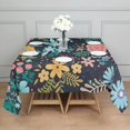 thumbnail image 3 of Pioneer Flower Floral Print Pattern Square Tablecloth,Waterproof Square Table Cover,Wipeable Spillproof Washable Table Cover for Home Kitchen Party Decor 60"x60"(152x152cm), 3 of 6