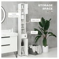 thumbnail image 6 of Bathroom Storage Cabinet, 71" Tall Narrow Linen Tower, White Bathroom Organizer with Adjustable Shelves & Doors for Living Room, Kitchen, Hallway, 6 of 9
