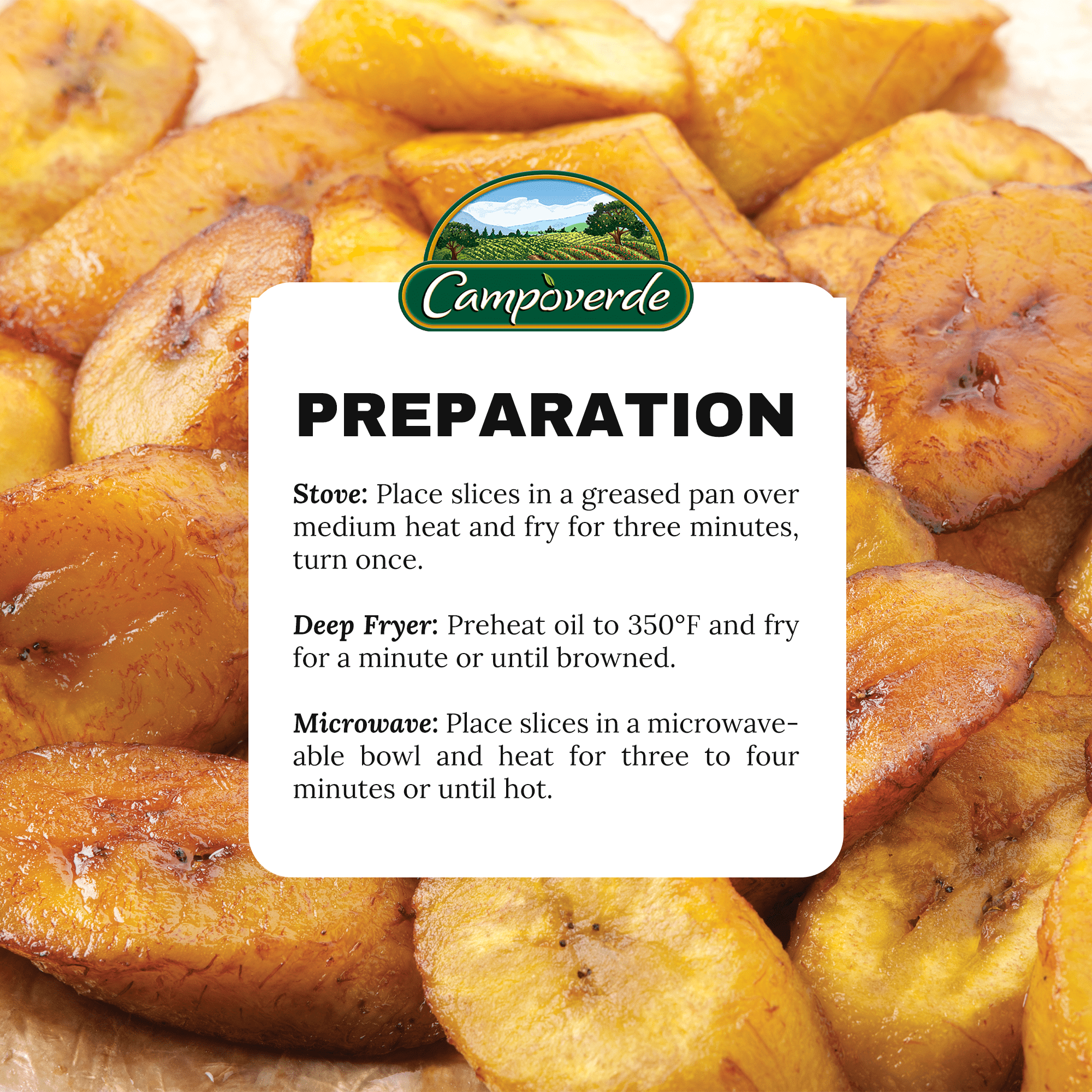Campoverde Amarillos Fried Ripe Plantains, 12 oz (Frozen)