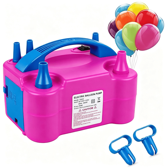 Electric Balloon Pump, Portable Electric Balloon Blower Machine Balloon Air Pump, Dual Nozzle 110V 600W Balloon Inflator for Party Decoration Christmas Birthday