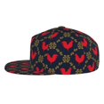 thumbnail image 3 of Fotbe Red Rooster Flat Bill Visor Cap Classic Snapback Hat Polyester Foam Trucker Hat Trucker Cap Adjustable Baseball Cap, 3 of 9