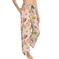 thumbnail image 2 of Uemuo Breakfast Pattern Women's Wide Leg Palazzo Lounge Pants with Pockets Light Weight Loose Comfy Casual Pajama Pants-Small, 2 of 9