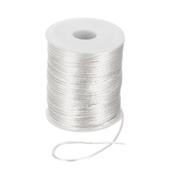 Uxcell 2mm x 110 Yard Nylon String Cord Beading Satin String for Jewelry Making White