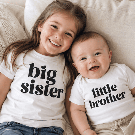 Big Sister Little Brother Shirt Matching Family Shirts Sibling Announcement Outfit New Brother Gift Birthday Gift for Sister and Brother