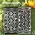 thumbnail image 6 of Outsunny Outdoor Patio Rug, Large Camping Carpet with Carrying Bag, 9' x 18' Waterproof Plastic Straw, Reversible, Black & White Rhombus Border, 6 of 9