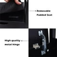 thumbnail image 5 of Demi Bonn 34" Storage Bench with Cushion, Lift-Top Toy Storage Organizer Trunk with 2 Safety Hinges, Wood Storage Box Chest for Bedroom, Entryway, Living Room, Black, 5 of 7