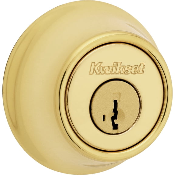 Kwikset SmartKey Security Polished Brass Metal Double Cylinder Deadbolt