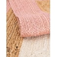 thumbnail image 3 of 2.6x8 Ft Pink and White & Natural Jute Area Rug, Hand-Woven, Reversible, Farmhouse Boho Style, Durable & Pet-Friendly Rug for Living Room, Dining Room, and Bedroom, 3 of 5