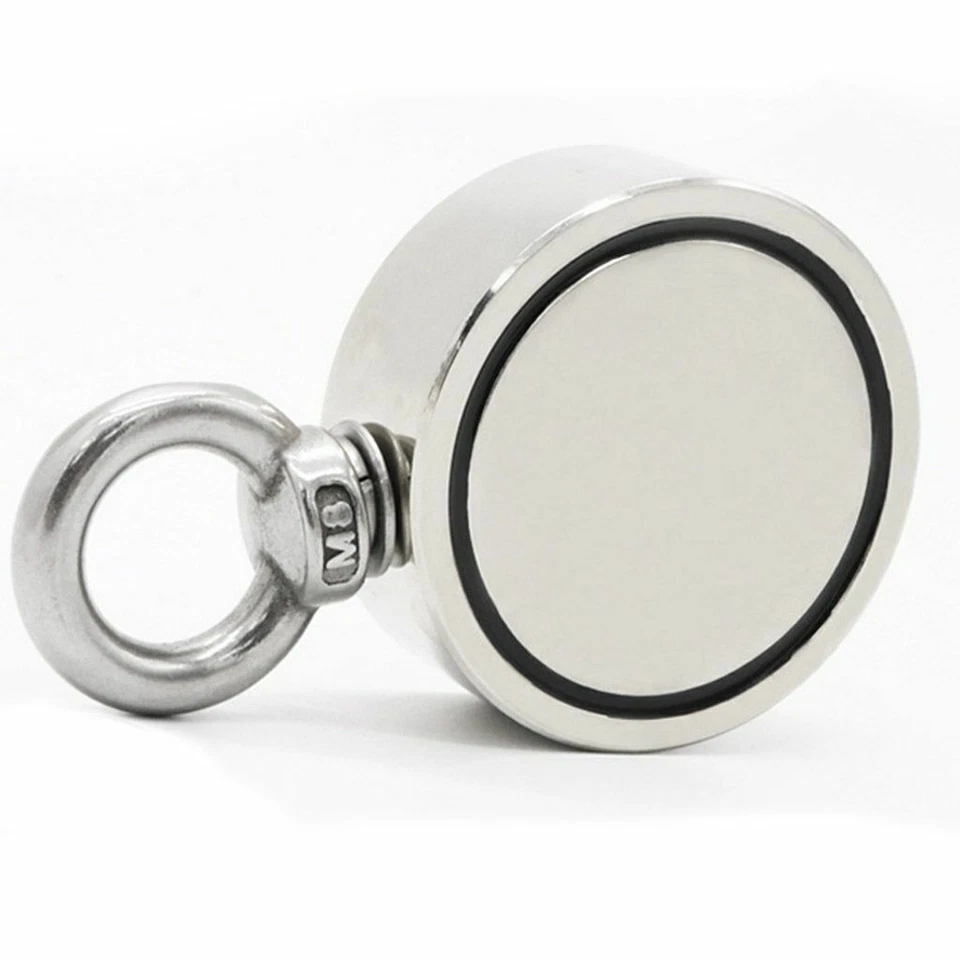 500Lbs Pulling Force Round Double Sided Fishing Magnet Super Strong Neodymium