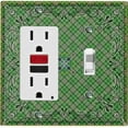 thumbnail image 1 of Metal Light Switch Plate Cover Green Plaid Paisley Bandana Tile Pattern TIL075, 1 of 1