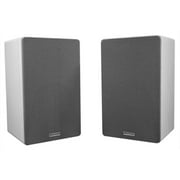 (2) Rockville RockShelf 68W White 6.5 Home Bookshelf Speakers+8 Speaker Stands