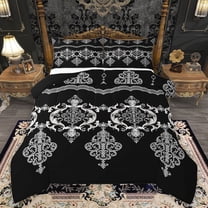 Feelyou Tribal Western Damask Bedding Comforter Set, Bohemian Flower Floral Twin Comforter Sets, Mid Century Fashion Reversible Bedding Set, Microfiber Bedroom Decor, 2 Pieces