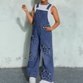 thumbnail image 5 of XAOWF Child Girls Casual Denim Overalls With Star Patch Comfortable Straight Wide Leg Jumpsuit Everyday Wear 8-13 Years Leisure Versatile Trousers, 5 of 5