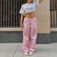 thumbnail image 4 of Pantalones cargo rectos con cordón para mujer talla grande: pierna ancha, holgados e informales, poliéster, transpirables, adecuados para otoño/uso diario, varias tallas, 4 of 4