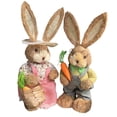 thumbnail image 3 of Figura de tejido de paja para parejas, decoración de Pascua, adorno, escultura, estatua, muñeca para mesa, cocina, fiesta, interior y Estilo B Macarena Estatuilla de conejito, 3 of 8