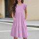 thumbnail image 2 of Teen Girls Dresses Casual Summer Midi Dress with Pockets Short Sleeve Loose Fit Flowy Sundress for Beach Party ,Sie:130, 2 of 9