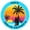 Bright Blue, variant on Tahiti, French Polynesia Surfer Sun Decorative Car Truck Decal Window Sticker Vinyl Die-Cut Wildlife Travel Adventure Vacation Tourist Souvenir Ocean Beach Tiki Sealife