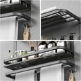 thumbnail image 5 of 22.8Inch Towel Rack for Bathroom and Lavatory Towel Hanger with Wall Mount Towel Bars 304 Stainless Steel No Drill (Collapsible Black Towel Rack with Bathroom Organize Shower Shelves), 5 of 5