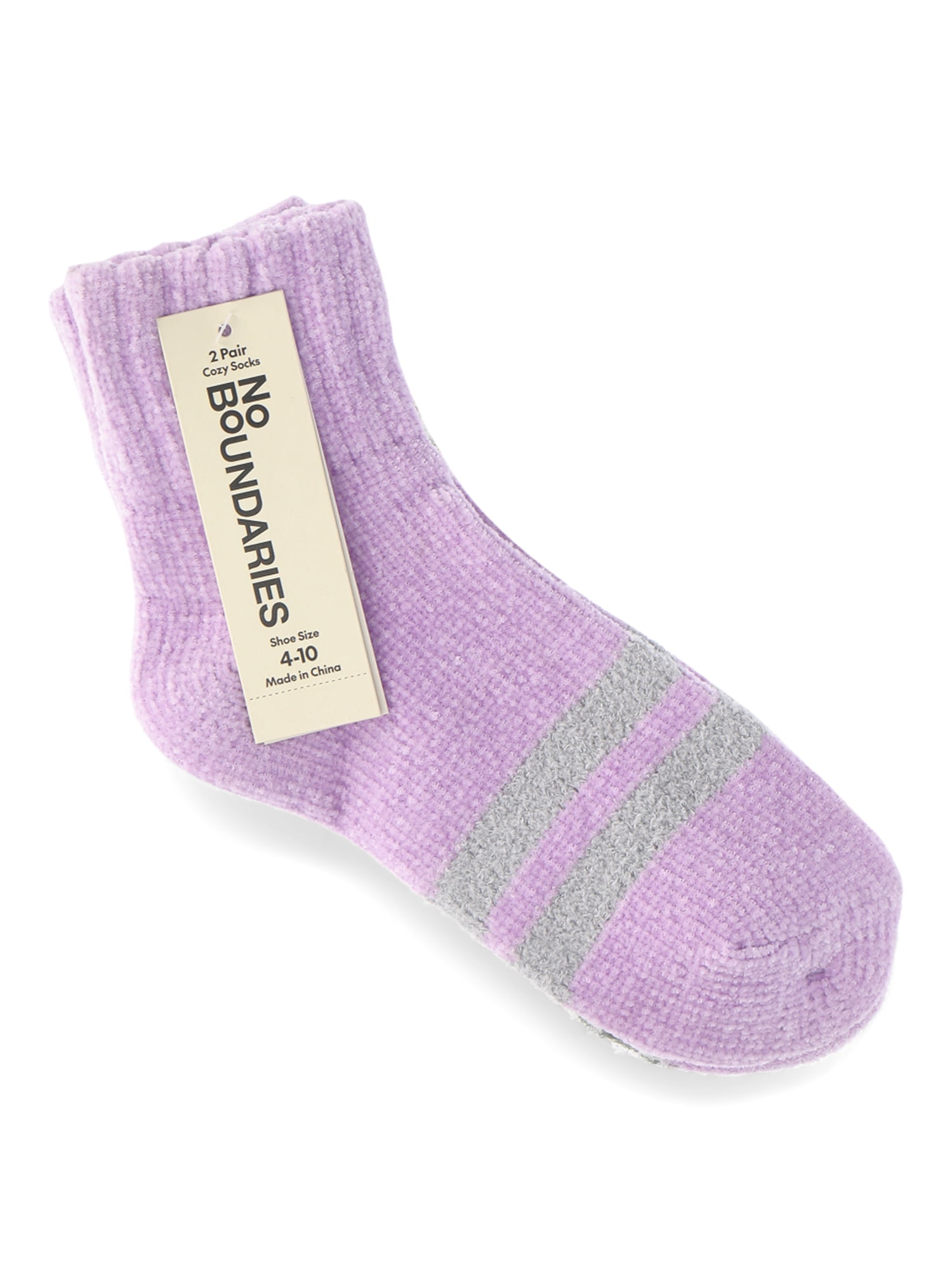 No Boundaries Cozy Socks, 2-Pack, Women's, Sizes 4-10