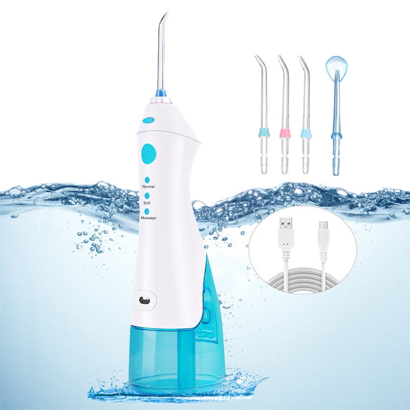 SweetLF Professional Cordless Water Flosser, USB Rechargeable Cordless Portable Ultra Oral Irrigator, with 3 Cleaning Modes & 5 Nozzles Electric Flosser for Home Travel