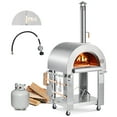 thumbnail image 1 of VEVOR Dual Fuel Pizza Oven Outdoor, 26 in Portable Pizza Oven, Pellet & Gas Powered Outdoor Pizza-Maker with Thickened Cordierite Pizza-Stone, Easy to Move with Casters, for Camping and Backyard, 1 of 9