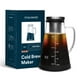 thumbnail image 1 of Ovalware Jarra hermética para cafetera helada e infusor de té con boquilla, jarra de vidrio RJ3 de 1,0 l/34 oz con filtro de acero inoxidable extraíble, 1 of 5
