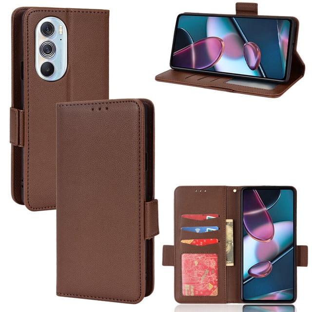 Motorola Edge 30 Pro Case , PU Leather Flip Cover Card Slots Magnetic Closure Wallet Case for Motorola Edge 30 Pro