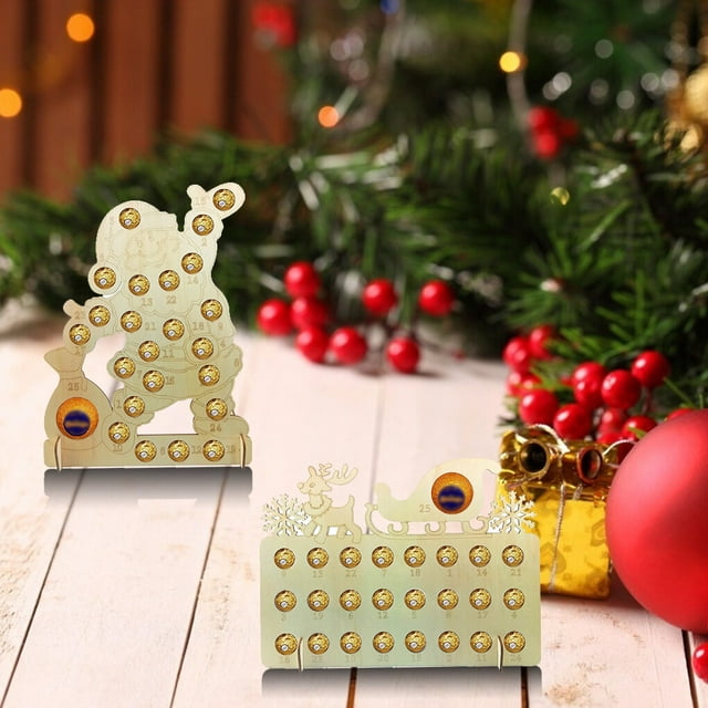 ziyahi Christmas Reusable Chocolate Holder Frame Candy Countdown 25 Days Holiday Calendar Vacation Decoration Rustic Farmhouse Type 4
