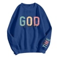 thumbnail image 1 of WEAIXIMIUNG Sweat-Shirt pour Femmes Col en V Imprimé Lettre Décontracté à Manches Longues Pull Col Rond Sweat à Capuche, 1 of 5