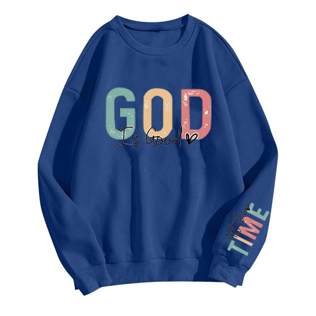 WEAIXIMIUNG Sweat-Shirt pour Femmes Col en V Imprimé Lettre Décontracté à Manches Longues Pull Col Rond Sweat à Capuche