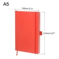 thumbnail image 2 of Uxcell A5 Lined Journal Notebook Hardcover 160 Pages 80 Gsm Thick Ruled Paper with Pen Loop, Red, 2 of 6