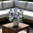 thumbnail image 4 of Realistic 6-Stems 18-Blooms Mini Hydrangea Bouquet Versatile Faux Flowers For Home And Wedding Decor Photography Props And Ambiance Styling, 4 of 6