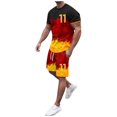 thumbnail image 1 of JHLZHS 80 S Outfits for Men Plus Size Male Germany Theme Short Sleeve T Shirt and Shorts Two Piece Set with All Print Print Shirt and Quarter Pants Set 70's Outfits for Men Disco, 1 of 9