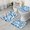Blue Navy Camo, variant on Blue Navy Camo Classic Shapes Pattern Bathroom Rugs Sets 3 Piece,Toilet Cover Set,Absorbent Non Slip Bathroom Mats Sets with U-Shaped Contour Rug Toilet Rug Set