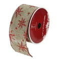 thumbnail image 2 of Pack of 12 Red and Beige Star Christmas Wired Craft Ribbons - 2.5" x 120 Yards, 2 of 4