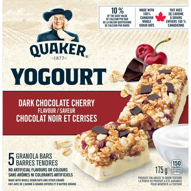 Quaker Yogourt Granola Bars Dark Chocolate Cherry Flavour, 175g