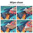 thumbnail image 4 of Nawypu Round Tablecloth Colorful Fish Round Fitted Tablecloth with Elastic Edge, Waterproof Oil Proof Table Cloth Wipe Clean Table Cover for Indoor and Outdoor, 4 of 7