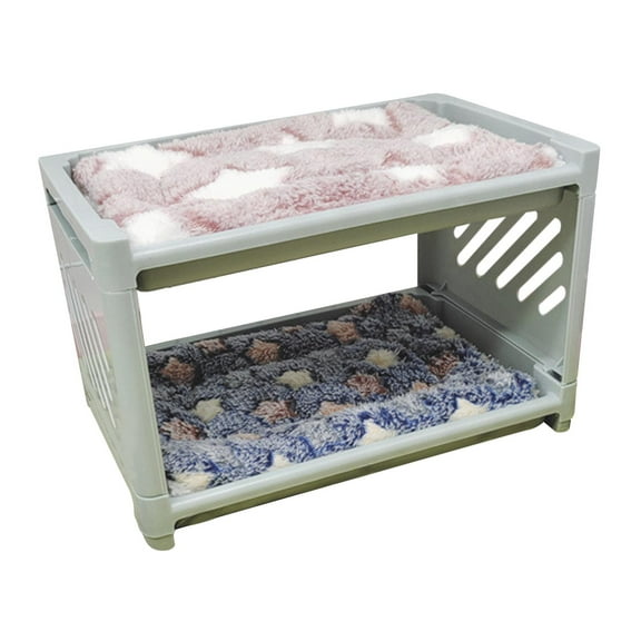 Large Rabbit Bed House, with Pad Bunny Hideout Hut Detachable Warm Habitat Pet Shelter for Small Animal Hamster Cage Accessories Bunny Chinchilla Blue