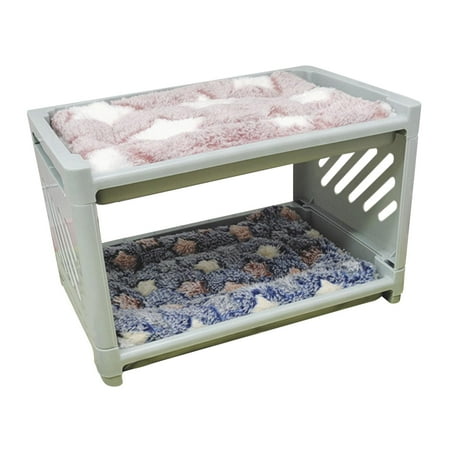 Large Rabbit Bed House, with Pad Bunny Hideout Hut Detachable Warm Habitat Pet Shelter for Small Animal Hamster Cage Accessories Bunny Chinchilla Blue
