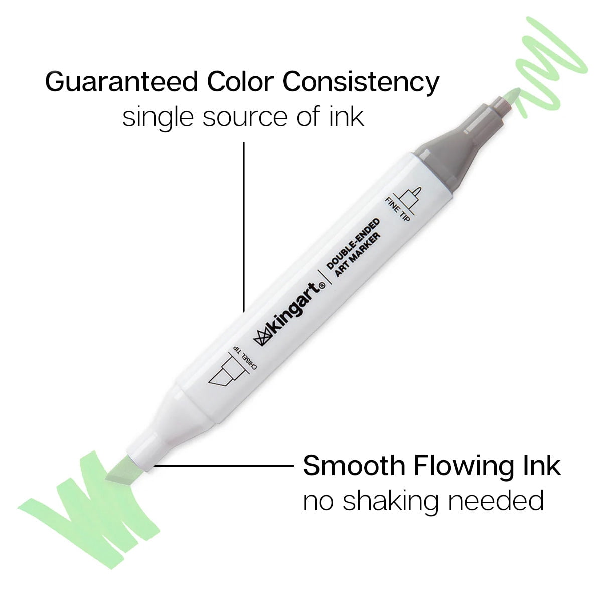 KINGART® PRO Double-Ended Art Alcohol Markers, 12 Floral Palette Colors with Both Fine & Chisel Tips and Superior Blendability