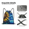 thumbnail image 4 of Gaeub Sunflower Starry Night Vibes Drawstring Backpack Bag Sport Gym Sackpack Heavy Duty String Backpack for Men Women-Medium, 4 of 6